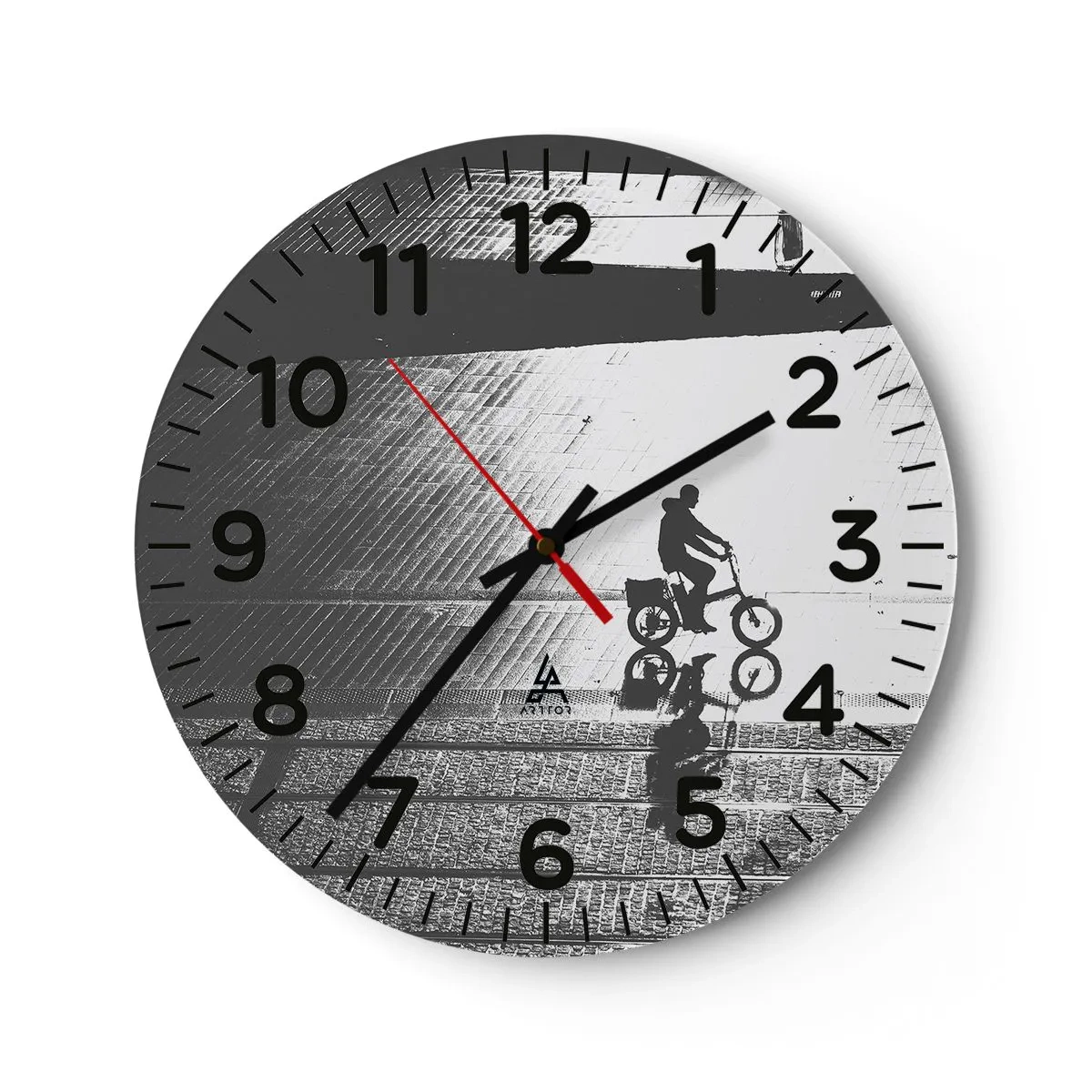Reloj de pared - Reloj de vidrio - Adelante, a través de la ciudad - 40x40 cm