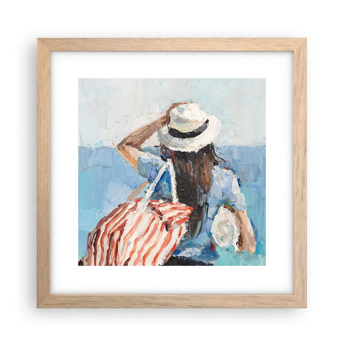 Póster en marco roble claro - Bienvenida a tus vacaciones - 30x30 cm