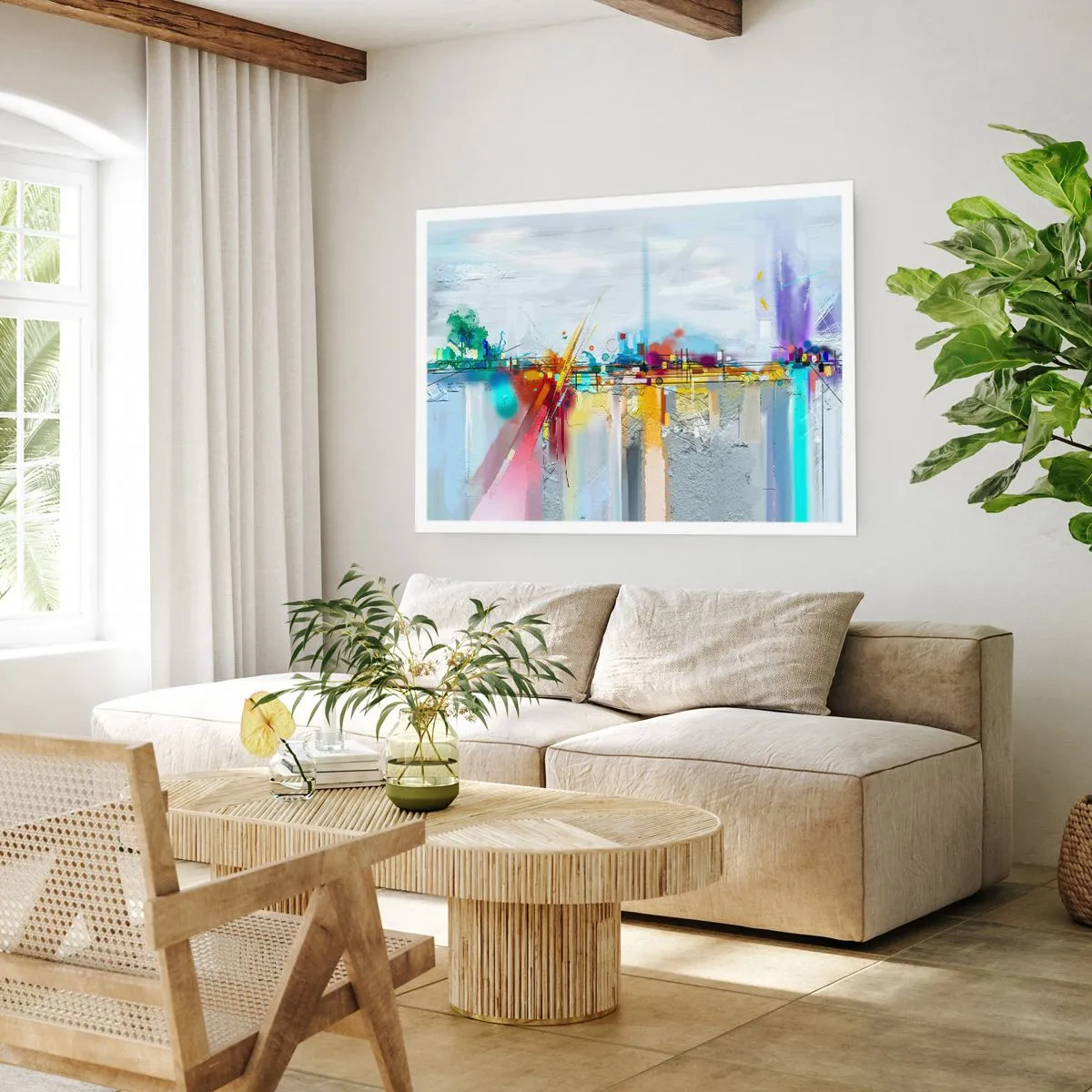 Póster - Un puente de alegría sobre el río de la vida - 91x61 cm