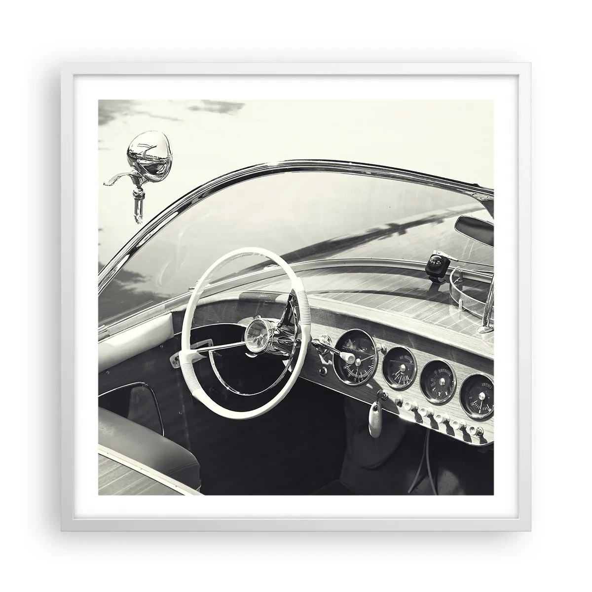 Póster en marco blanco - Tiempo para los ricos - 60x60 cm