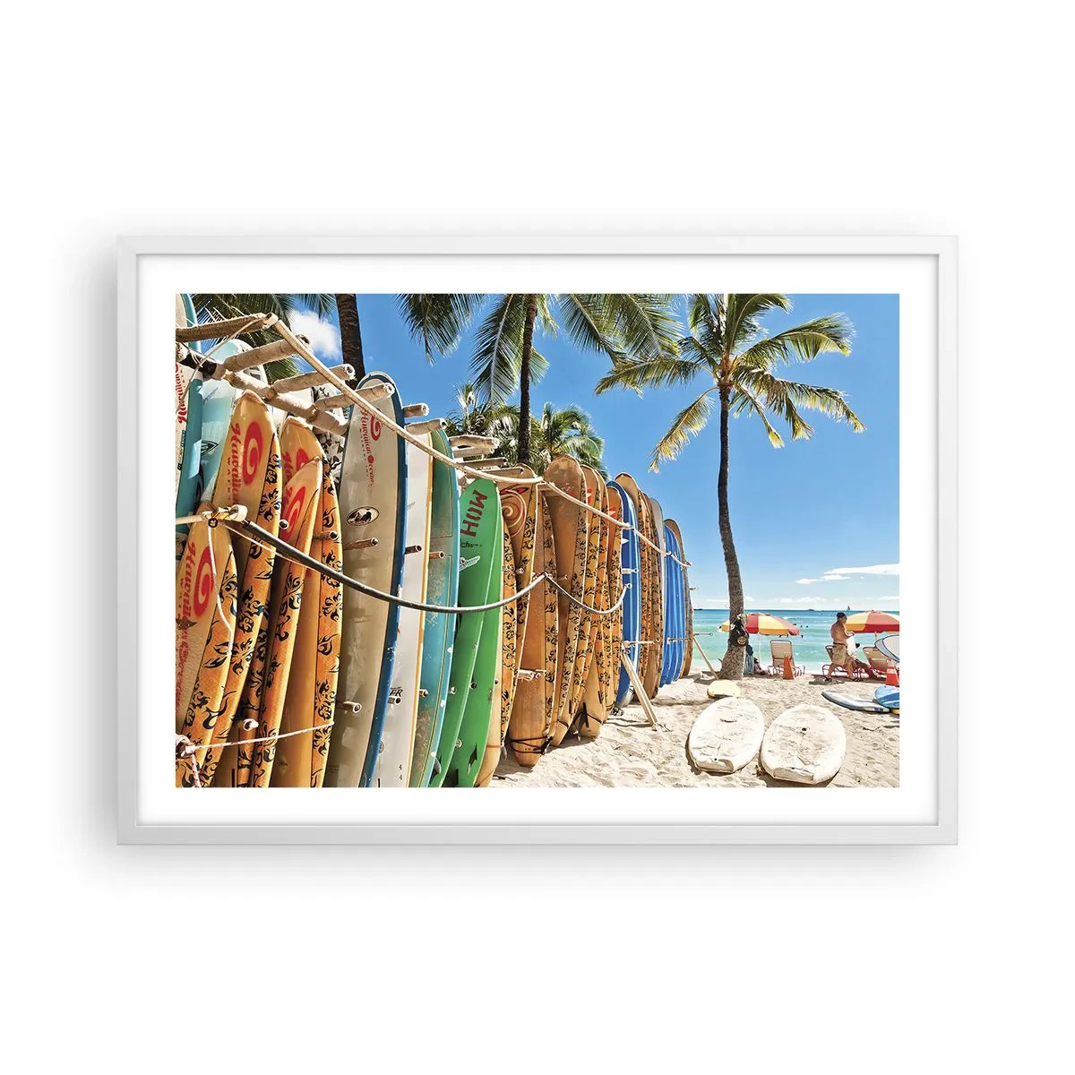 Póster en marco blanco - Diversión soleada - 70x50 cm