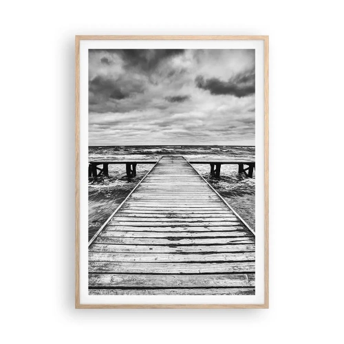 Póster en marco roble claro - Estoy esperando que sople el viento... - 70x100 cm