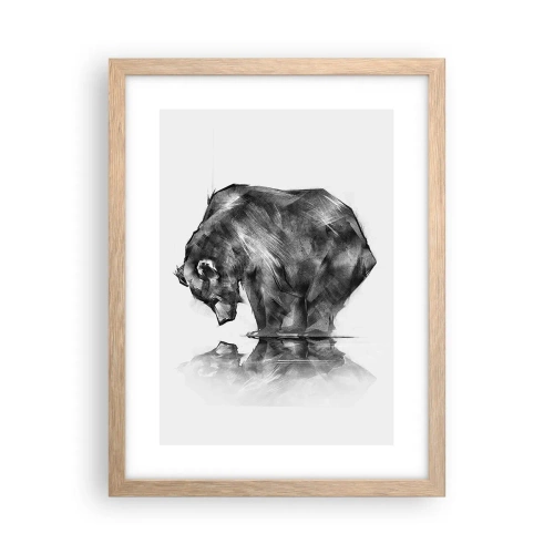 Póster en marco roble claro - Es bueno ver a alguien cercano - 30x40 cm