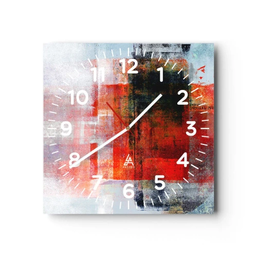 Reloj de pared - Reloj de vidrio - Composición brillante - 30x30 cm