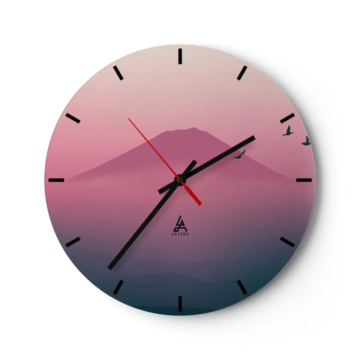 Reloj de pared - Reloj de vidrio - Sobre las nubes - 40x40 cm