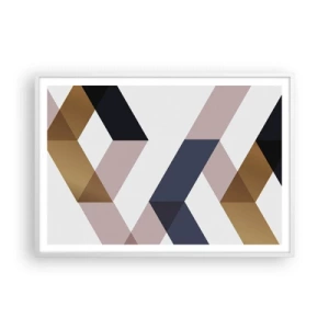 Póster en marco blanco - Rectas y ángulos - 100x70 cm