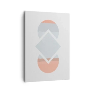 Cuadro sobre lienzo - Impresión de Imagen - Una pintura minimalista con formas geométricas. - 50x70cm - Arte geométrico - Decoración de pared moderna para salón y dormitorio ARTTOR