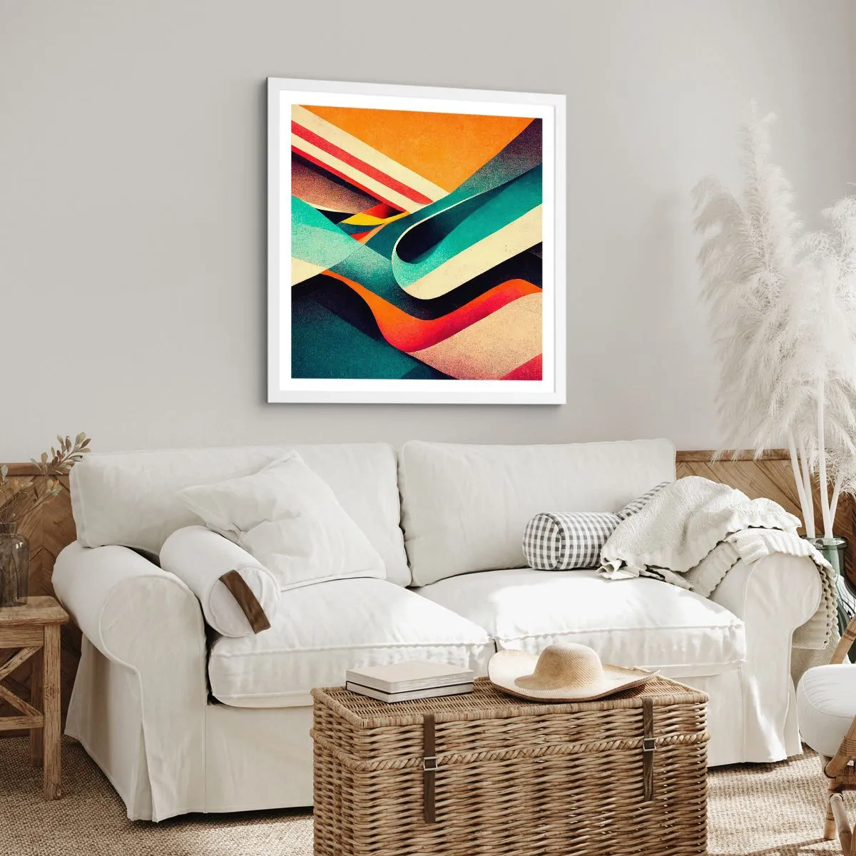 Póster en marco blanco - Composición intensa - 30x30 cm