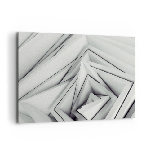Cuadro sobre lienzo - Impresión de Imagen - Una composición abstracta de formas geométricas en tonos de gris. - 120x80cm - Ángulos afilados - Decoración de pared moderna para salón y dormitorio ARTTOR