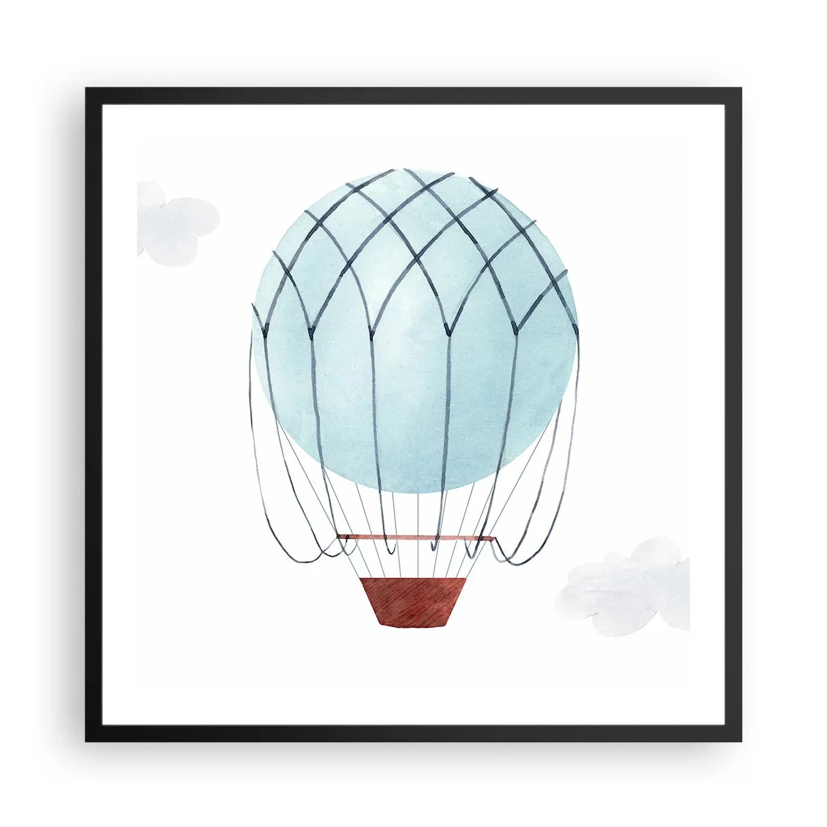 Póster en marco negro - Acariciando las nubes - 60x60 cm