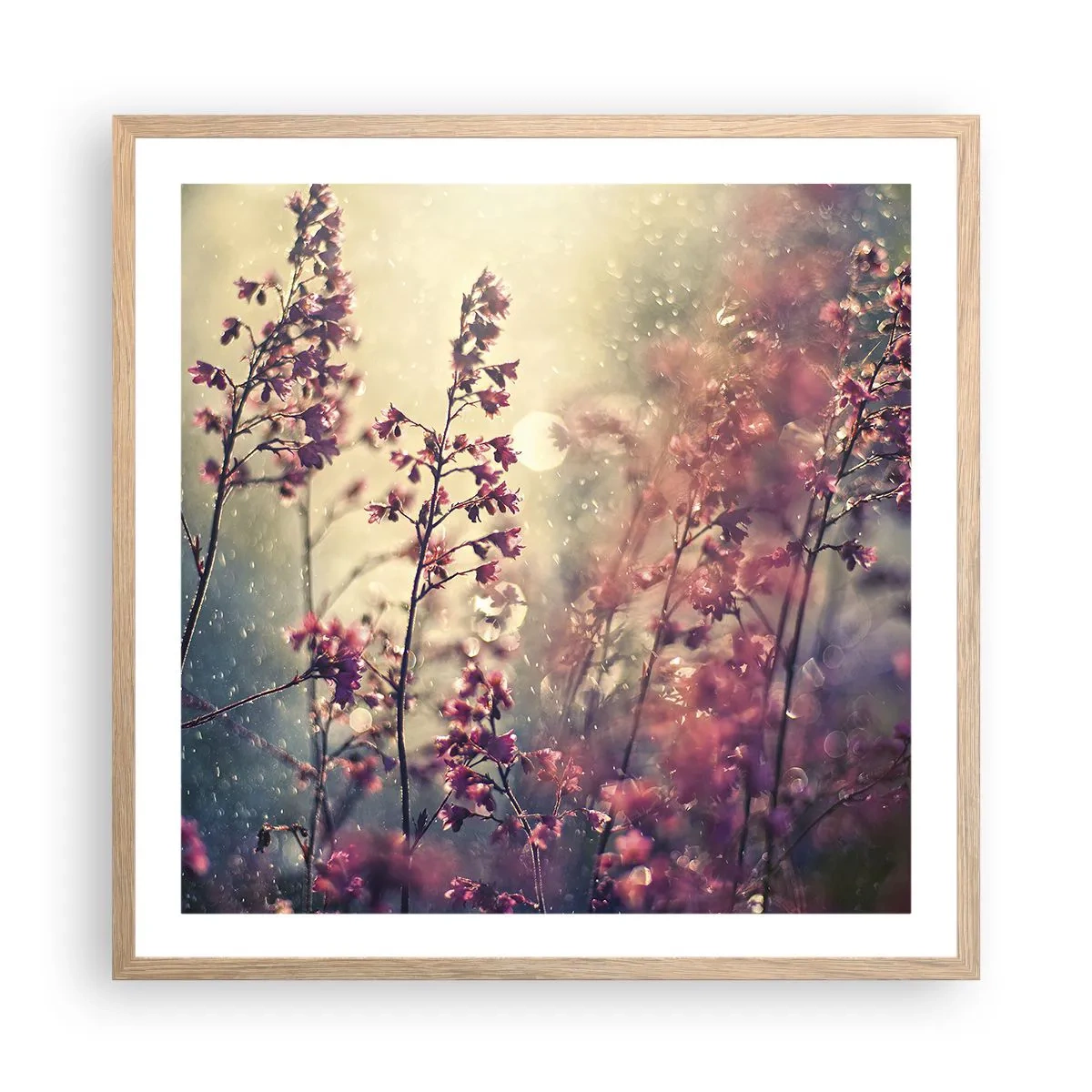 Póster en marco roble claro - Jardín secreto - 60x60 cm