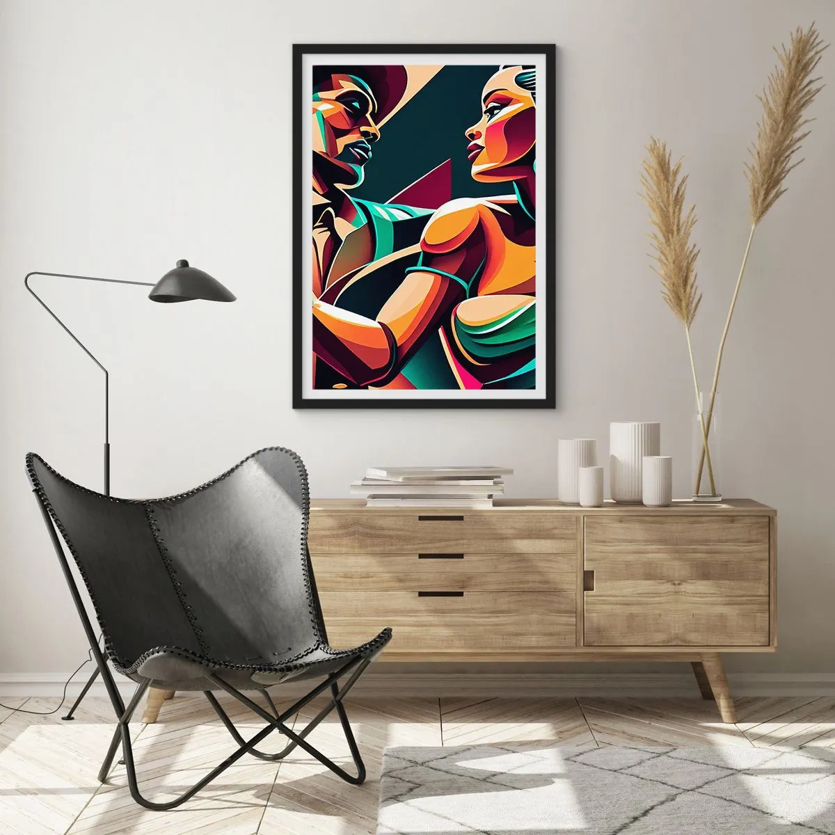 Póster en marco negro - Al ritmo del corazón - 30x40 cm