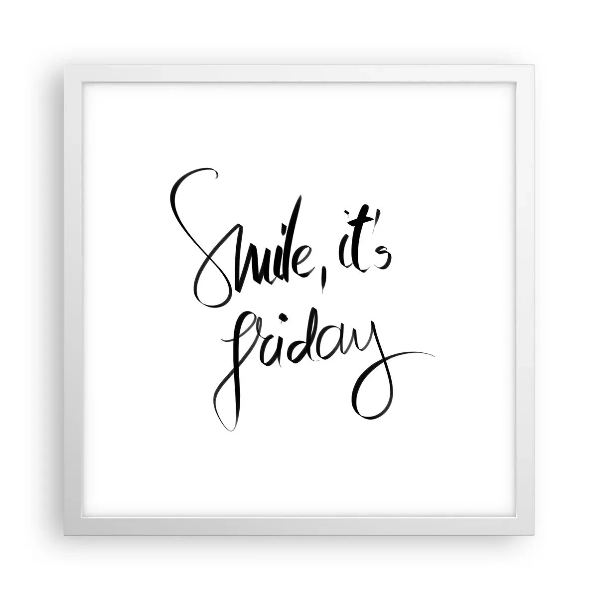 Póster en marco blanco - La verdadera alegría - 40x40 cm