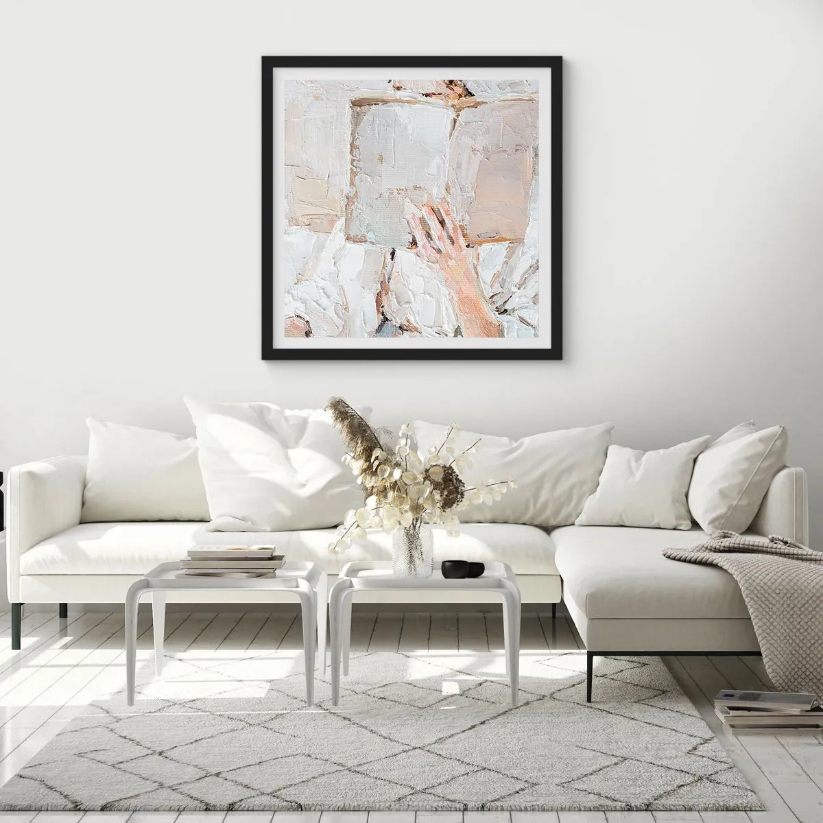 Póster en marco negro - En otro mundo - 40x40 cm