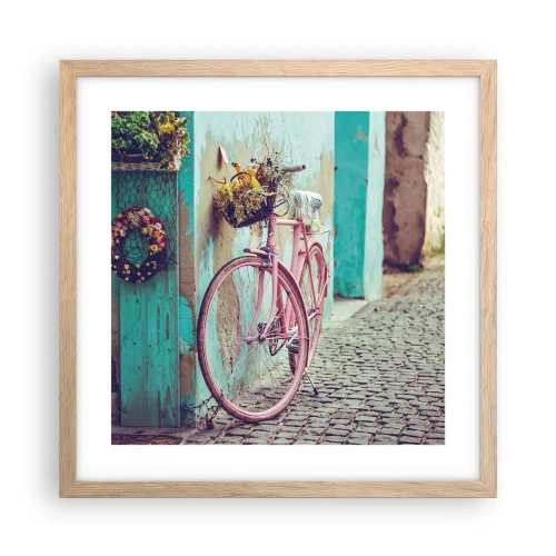 Póster en marco roble claro - Ahora mismo vuelvo - 40x40 cm