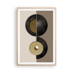 Póster en marco roble claro - Variaciones en torno a un círculo - 61x91 cm