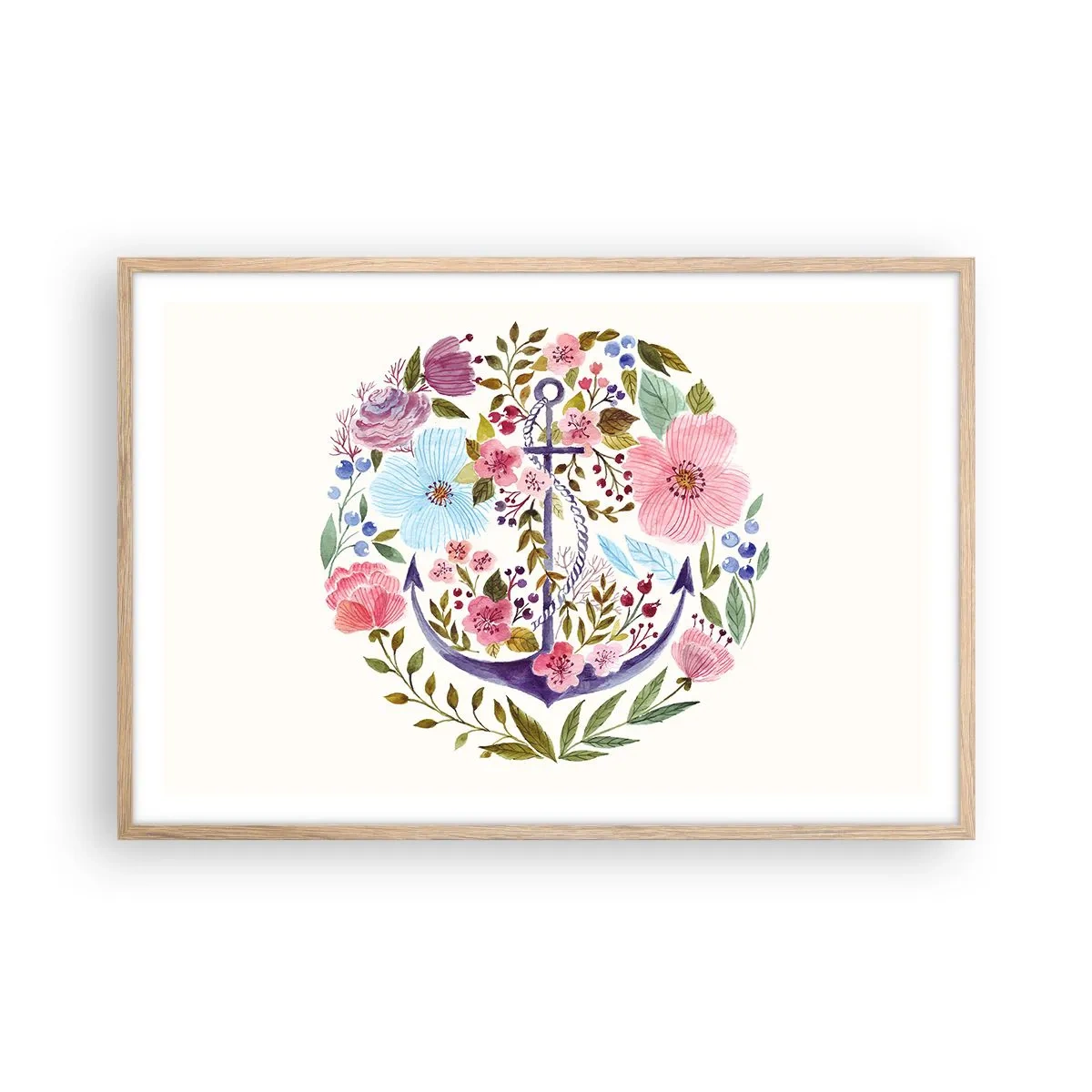 Póster en marco roble claro - El sueño reparador de un marinero - 91x61 cm