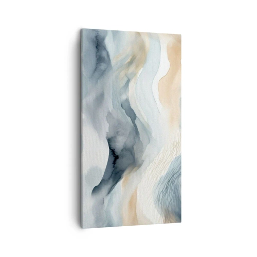Cuadro sobre lienzo - Impresión de Imagen - Abstracción de nieve y niebla - 45x80 cm