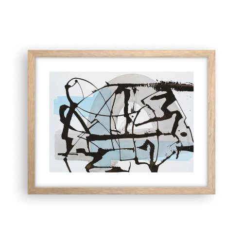 Póster en marco roble claro - Azul a pesar de todo - 40x30 cm