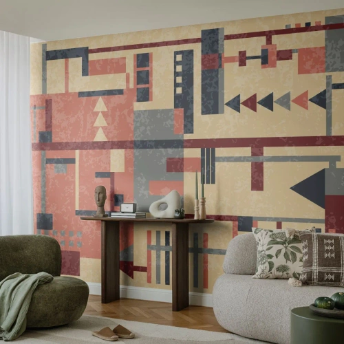 Fotomural Standard Eco - Una combinación de verticales y niveles - Abstracción, Pedazo, Patrón moderno - 350x256 cm