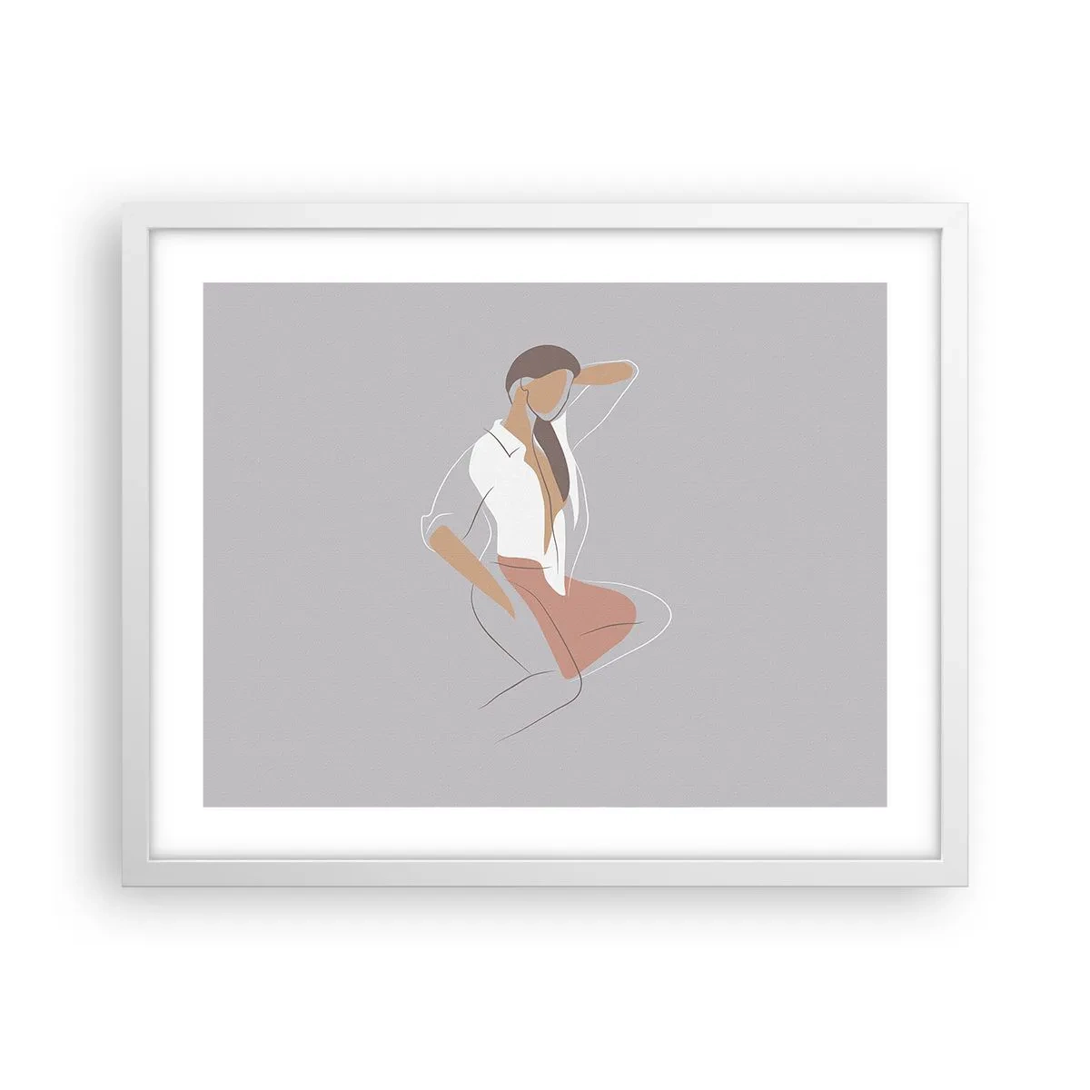 Póster en marco blanco - Un esbozo de encanto - 50x40 cm