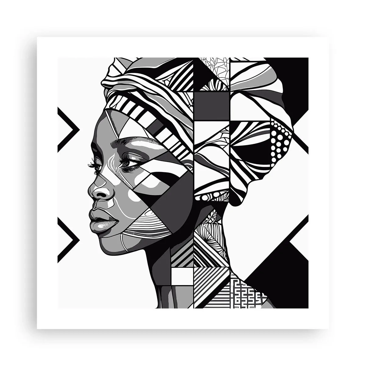 Póster - Retrato étnico - 50x50 cm