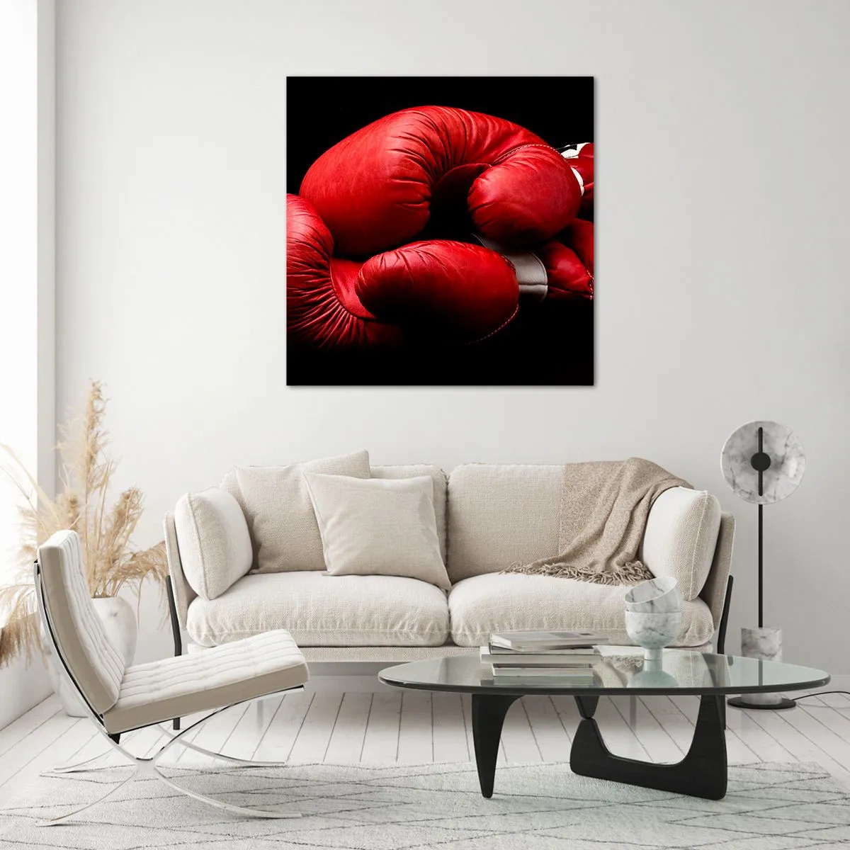 Cuadro sobre vidrio - Impresiones sobre Vidrio - La emoción del combate quedó atrás - 40x40 cm