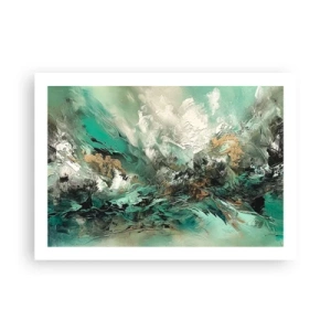 Póster - Hervor negro esmeralda - 70x50 cm