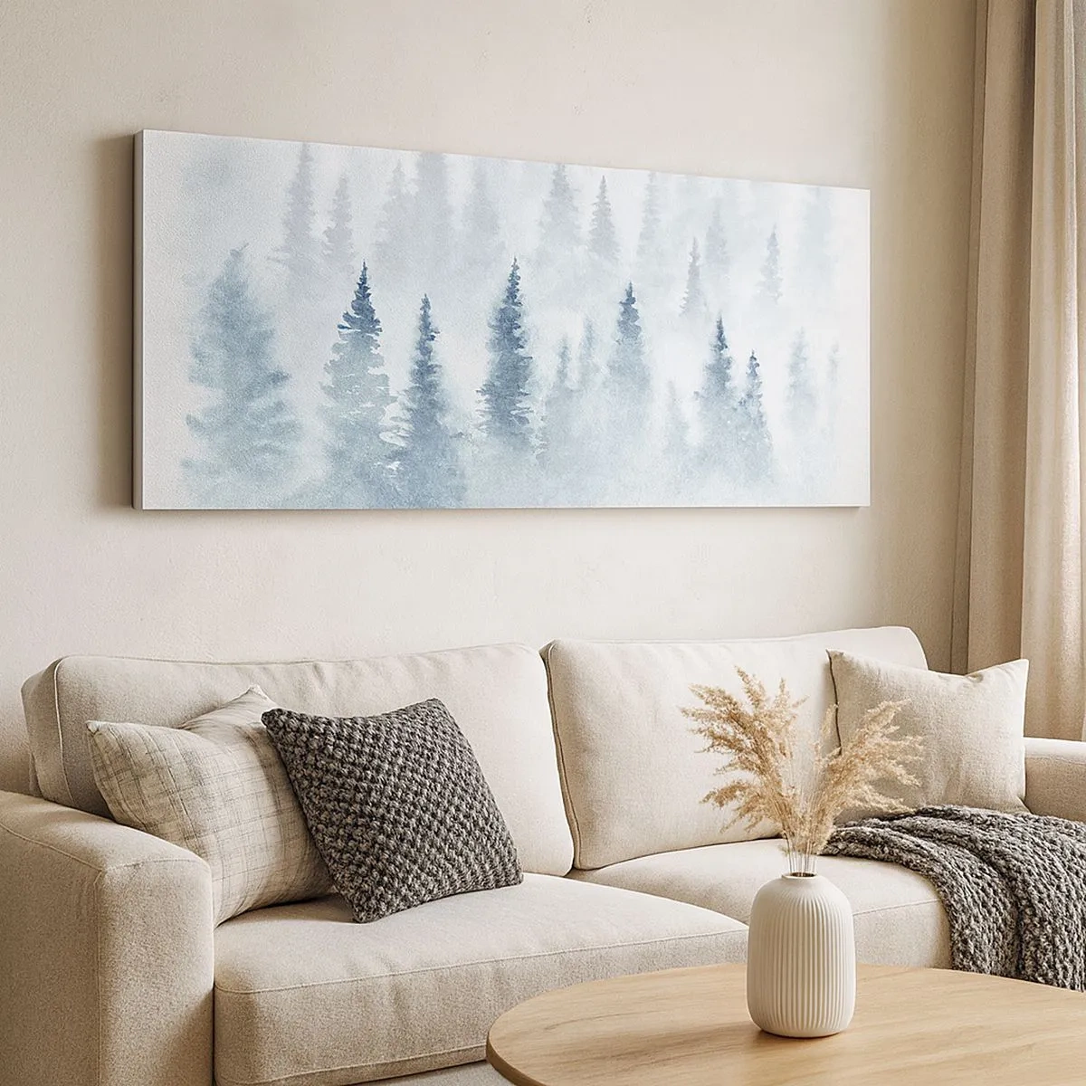 Cuadro sobre lienzo - Impresión de Imagen - Envuelto en la niebla - 100x40 cm