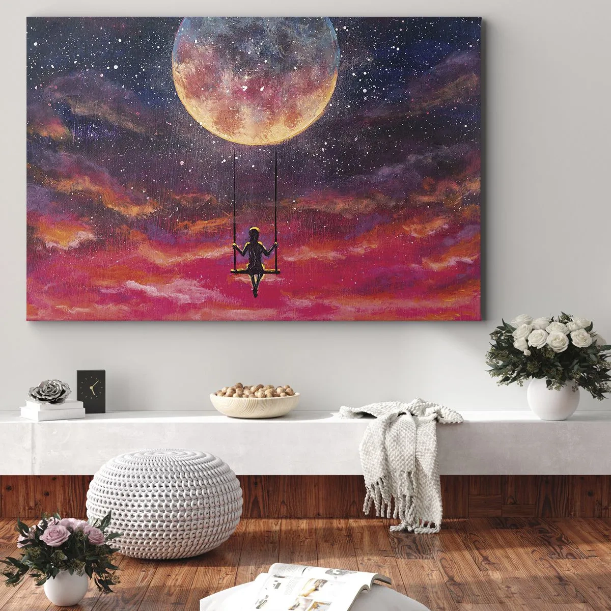Cuadro sobre lienzo - Impresión de Imagen - Disfrutar de las nubes - 70x50 cm