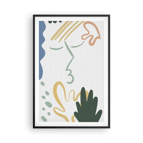 Póster en marco negro - Un beso de flores - 61x91 cm