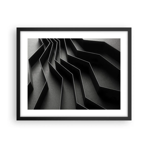Póster en marco negro - Orden espacial - 50x40 cm