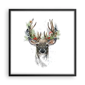 Póster en marco negro - Con vestimenta festiva - 50x50 cm