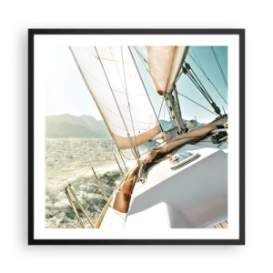 Póster en marco negro - A toda vela - 60x60 cm