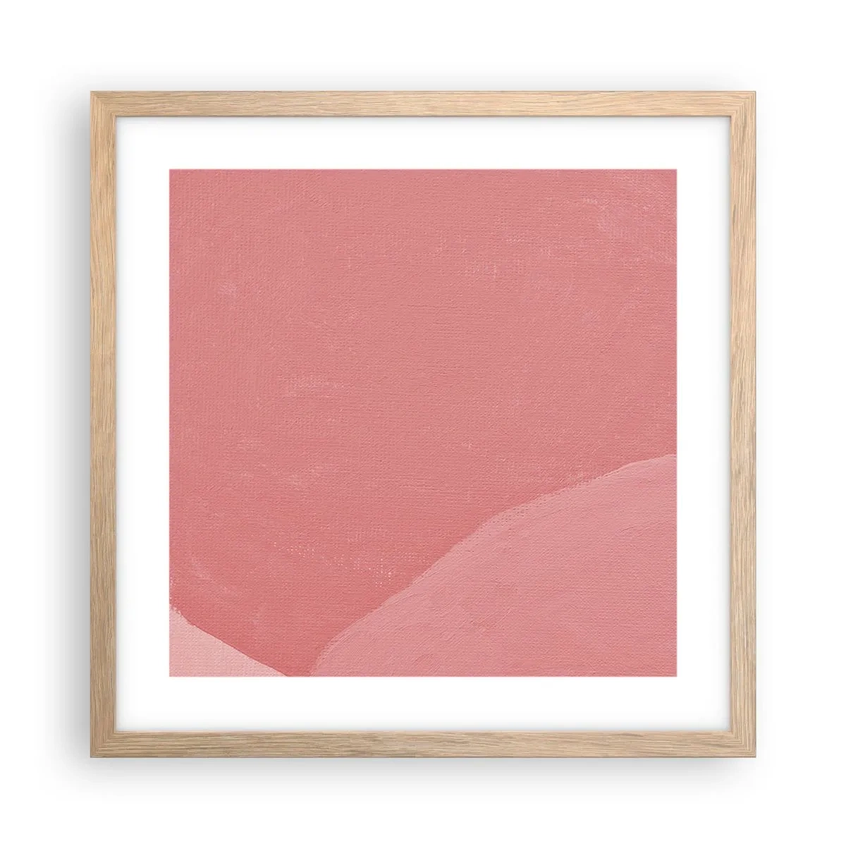 Póster en marco roble claro - Composición orgánica en rosa - 40x40 cm