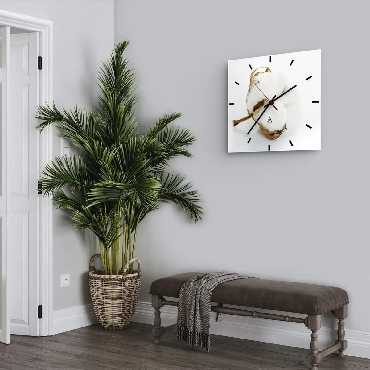 Reloj de pared - Reloj de vidrio - Suave por naturaleza - 30x30 cm