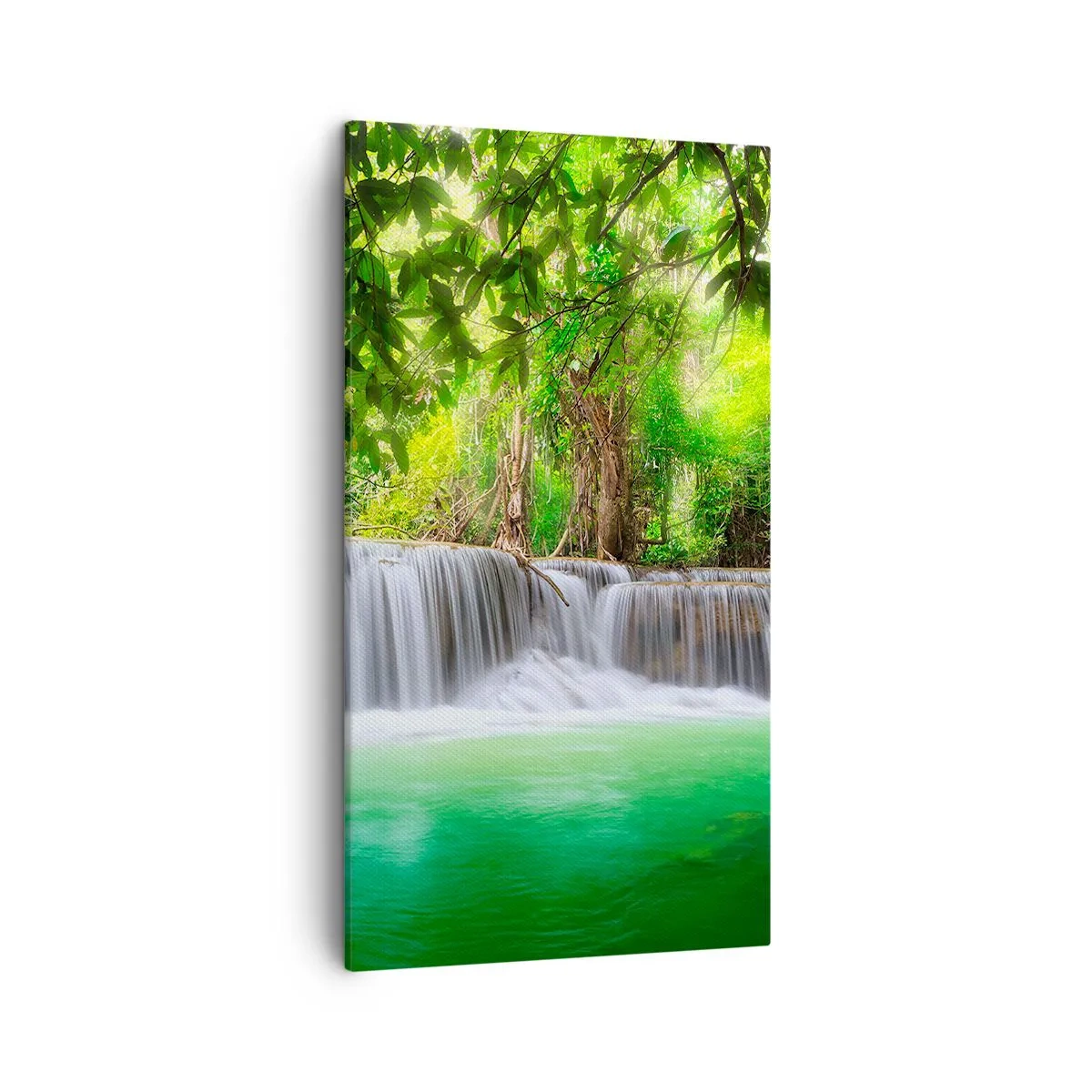Cuadro sobre lienzo - Impresión de Imagen - Cascada en verde - 45x80 cm