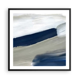Póster en marco negro - Encuentro con el blanco - 60x60 cm