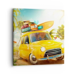 Cuadro sobre lienzo - Impresión de Imagen - Un viaje para más de una sonrisa - 40x40 cm