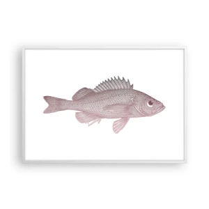 Póster en marco blanco - Pez de ojos grandes - 100x70 cm