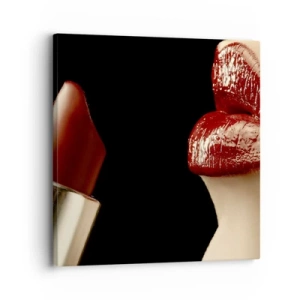 Cuadro sobre lienzo - Impresión de Imagen - Sensualidad y brillo del carmín - 30x30 cm