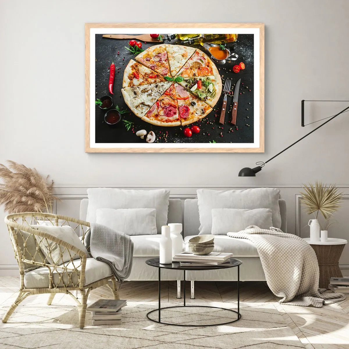 Póster en marco roble claro - Una gama de gustos - 100x70 cm