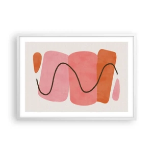 Póster en marco blanco - Suave movimiento de formas - 70x50 cm