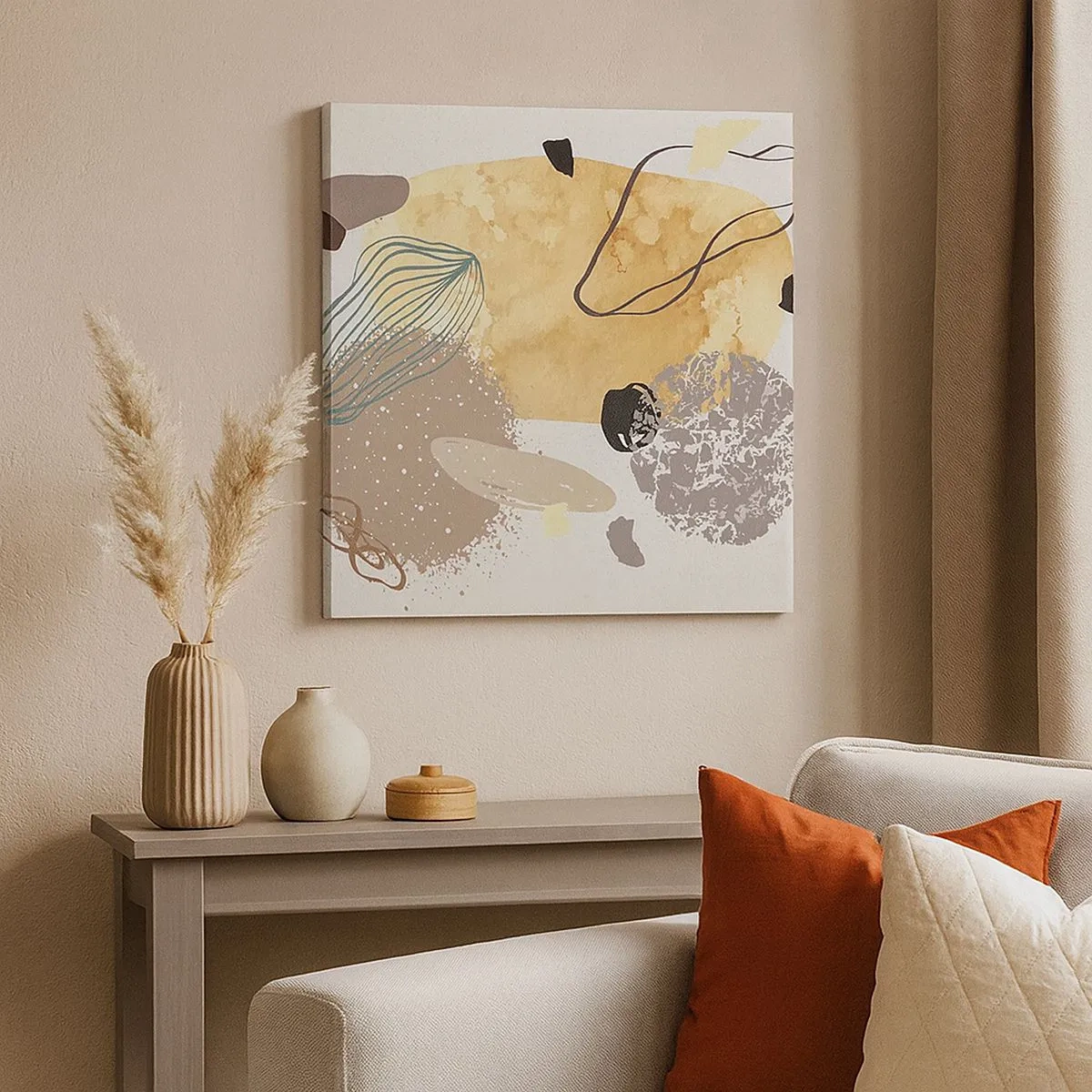 Cuadro sobre lienzo - Impresión de Imagen - Plumología aplicada - 30x30 cm