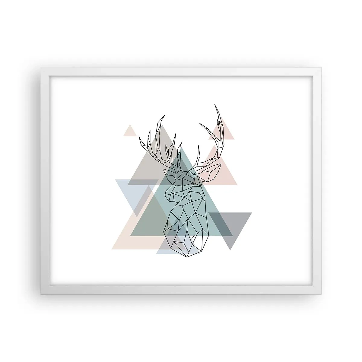 Póster en marco blanco - En un bosque geométrico - 50x40 cm