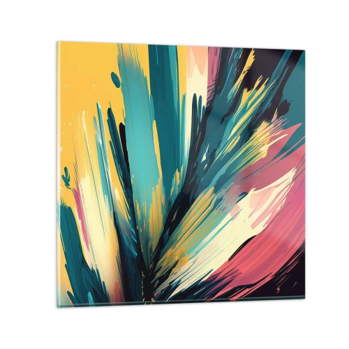 Cuadro sobre vidrio - Impresiones sobre Vidrio - Composición - una explosión de alegría - 70x70 cm