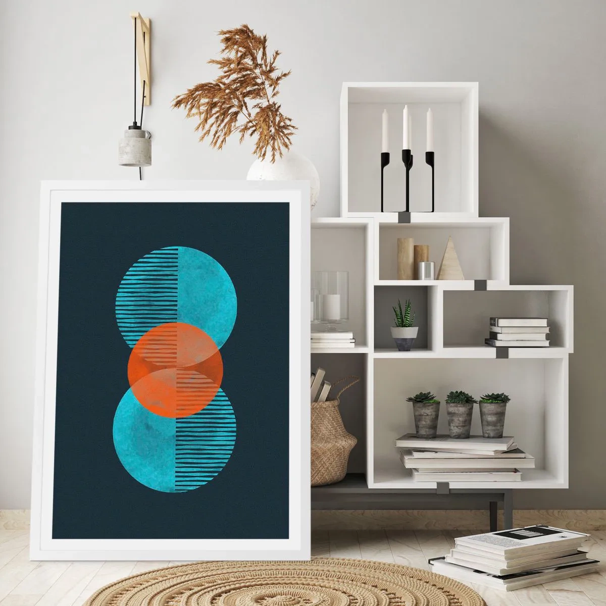 Póster en marco blanco - Composición simétrica - 70x100 cm