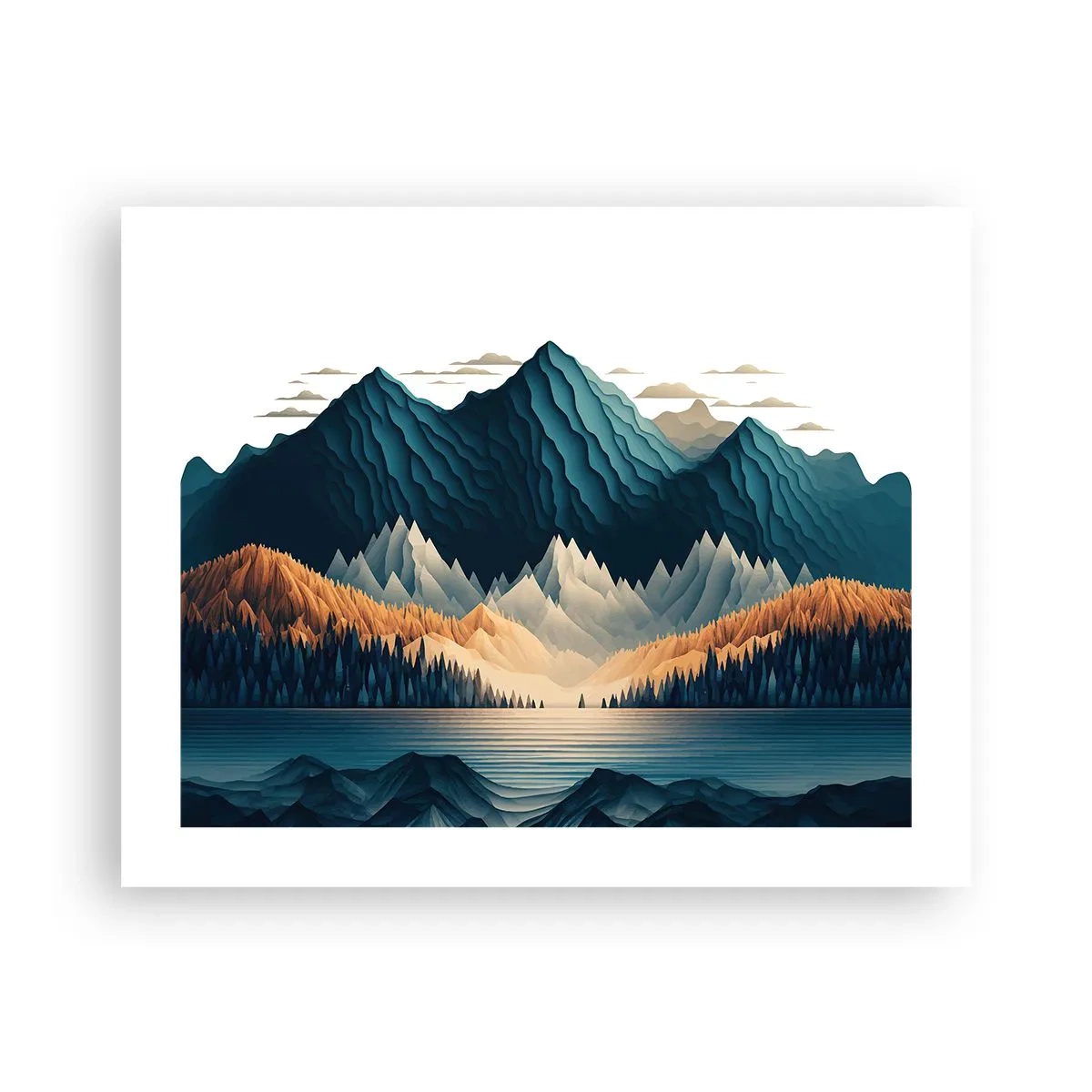 Póster - Paisaje perfecto de montañas - 50x40 cm