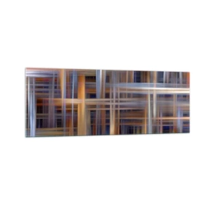 Cuadro sobre vidrio - Impresiones sobre Vidrio - Patrones geométricos abstractos en colores pastel - 140x50cm - Tejido de luz - Decoración de pared moderna para salón y dormitorio ARTTOR