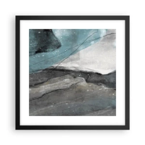 Póster en marco negro - Abstracción: rocas y hielo - 40x40 cm